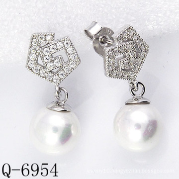 Latest Styles Cultured Pearl Earrings 925 Silver (Q-6954)